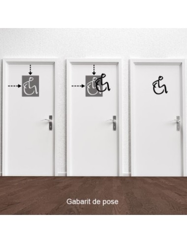 Pictogramme découpé au laser : Homme ou femme dans un fauteuil roulant (PMR)