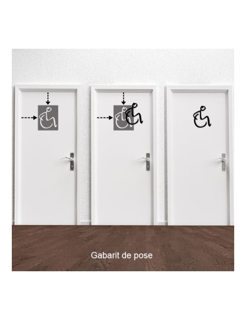 A FINIR-Pictogramme découpé au laser : Homme ou femme dans un fauteuil roulant (PMR)