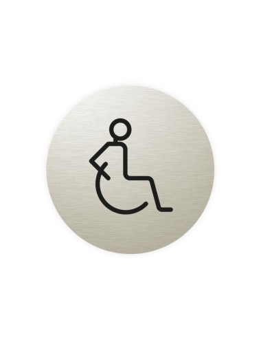 A FINIR-Pictogramme découpé au laser : Homme ou femme dans un fauteuil roulant (PMR)